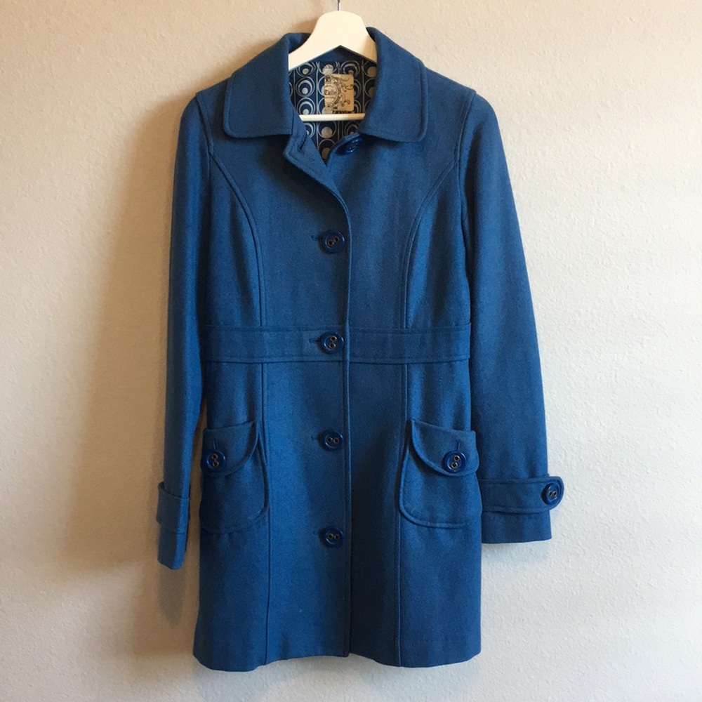 Anthropologie Tulle Blue Long Coat